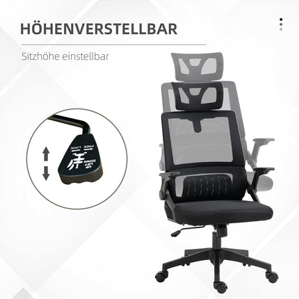 Ergonomická kancelářská židle s nastavitelnou opěrkou hlavy a područkami