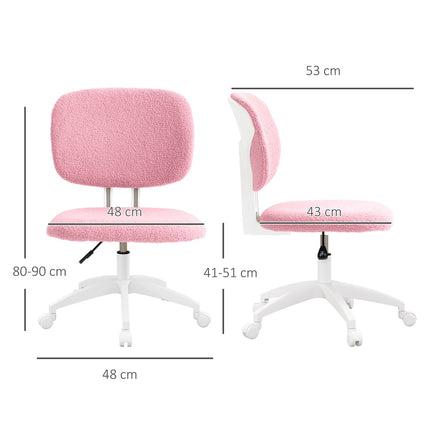 Ergonomická kancelářská židle z růžového sametu – výškově nastavitelná