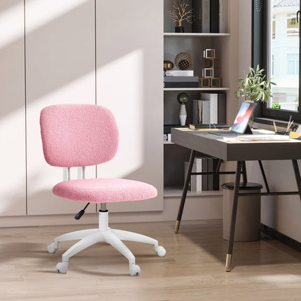 Ergonomická kancelářská židle z růžového sametu – výškově nastavitelná