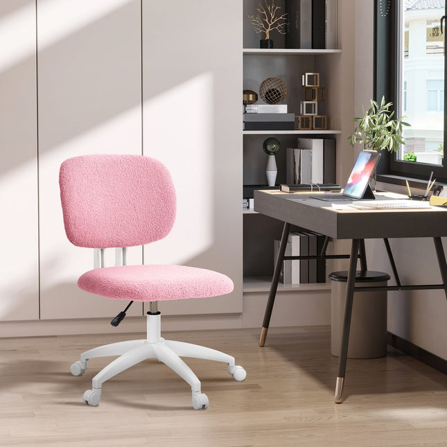 Ergonomická kancelářská židle z růžového sametu – výškově nastavitelná