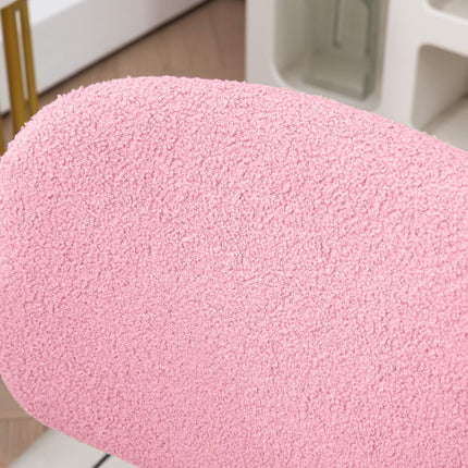 Ergonomická kancelářská židle z růžového sametu – výškově nastavitelná