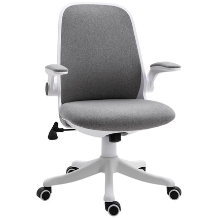 Ergonomická kancelářská židle s nastavitelnými područkami, šedo-bílá
