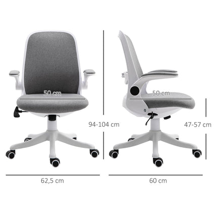 Ergonomická kancelářská židle s nastavitelnými područkami, šedo-bílá