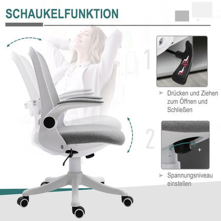 Ergonomická kancelářská židle s nastavitelnými područkami, šedo-bílá