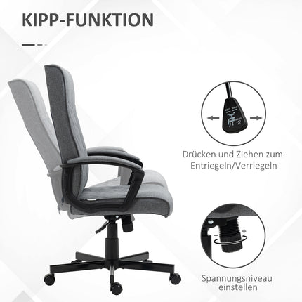 Ergonomická kancelářská židle, nastavitelná otočná, tmavě šedá