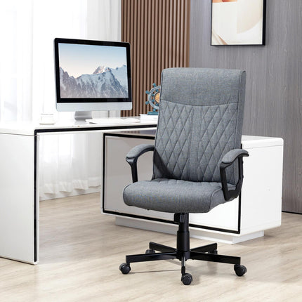 Ergonomická kancelářská židle, nastavitelná otočná, tmavě šedá