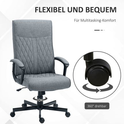 Ergonomická kancelářská židle, nastavitelná otočná, tmavě šedá