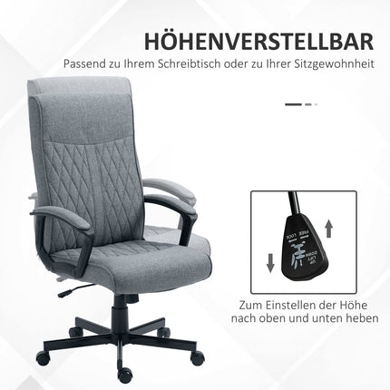 Ergonomická kancelářská židle, nastavitelná otočná, tmavě šedá