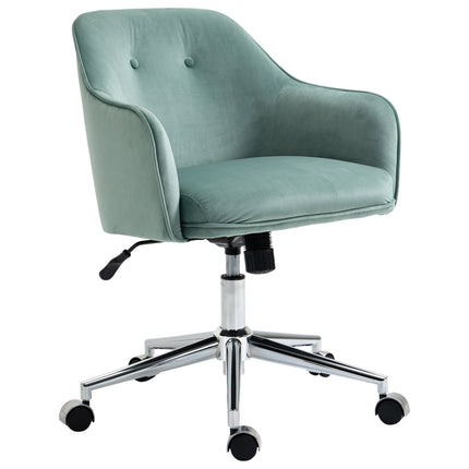 Ergonomická kancelářská židle, výškově nastavitelná, samet, zelená