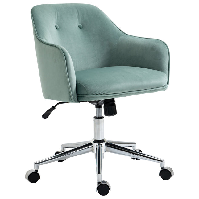 Ergonomická kancelářská židle, výškově nastavitelná, samet, zelená