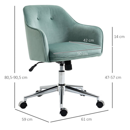 Ergonomická kancelářská židle, výškově nastavitelná, samet, zelená