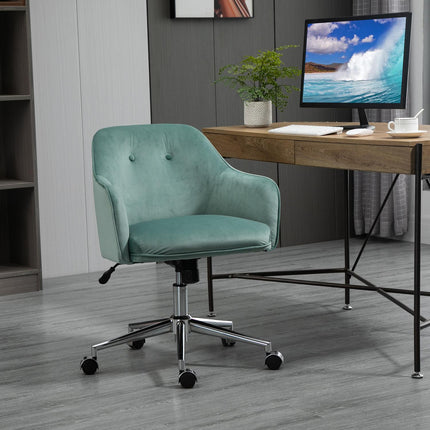 Ergonomická kancelářská židle, výškově nastavitelná, samet, zelená