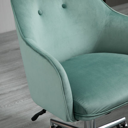 Ergonomická kancelářská židle, výškově nastavitelná, samet, zelená