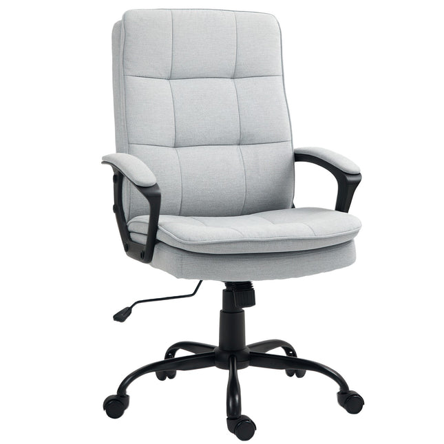 Ergonomická kancelářská židle, nastavitelná s područkami, šedý len