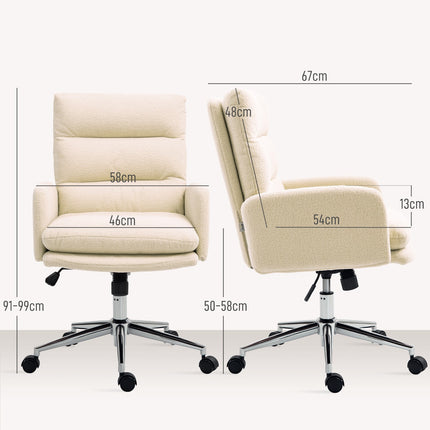 Ergonomická kancelářská židle, vzhled ovčí vlny, výškově nastavitelná
