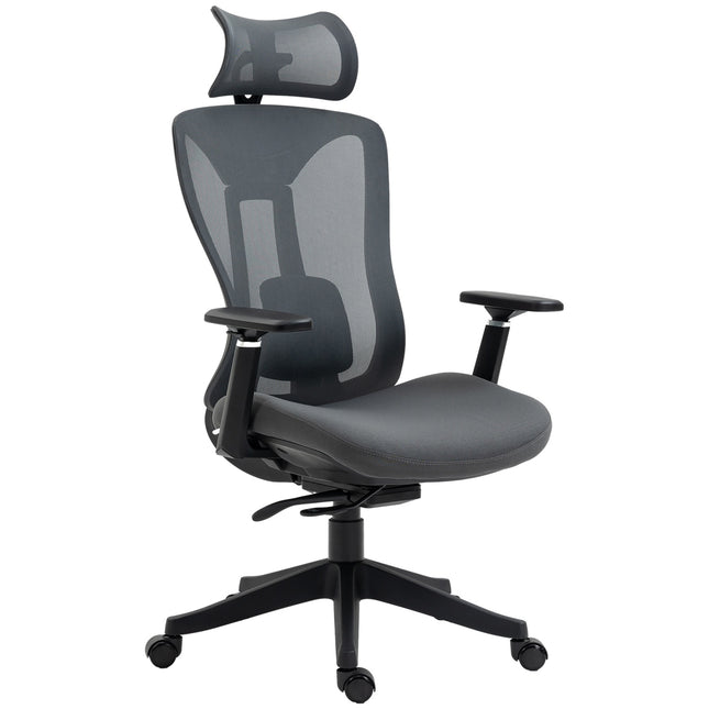 Ergonomická síťovaná kancelářská židle s polohováním – šedá