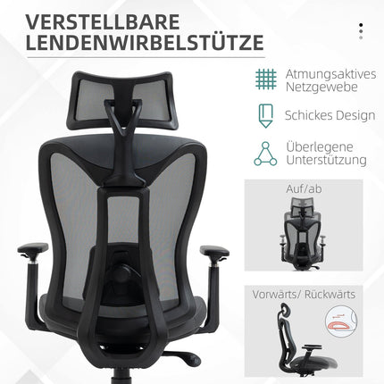 Ergonomická síťovaná kancelářská židle s polohováním – šedá