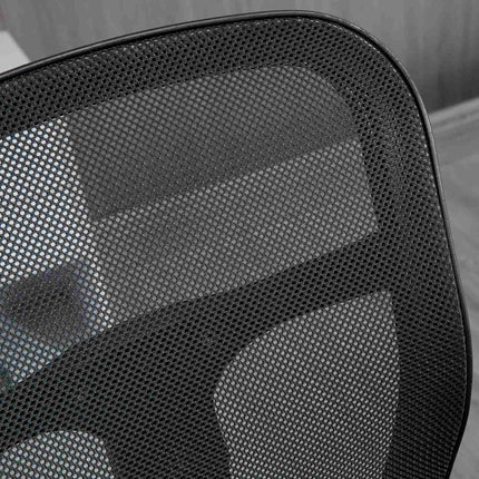 Ergonomická kancelářská židle ze síťoviny, černá – nastavitelné područky a podnožka