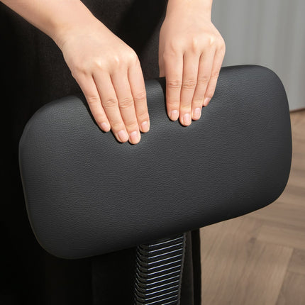 Ergonomická černá kancelářská židle s opěrným kruhem, nastavitelná otočná