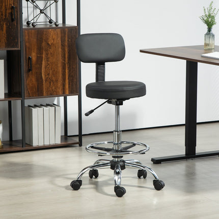 Ergonomická černá kancelářská židle s opěrným kruhem, nastavitelná otočná