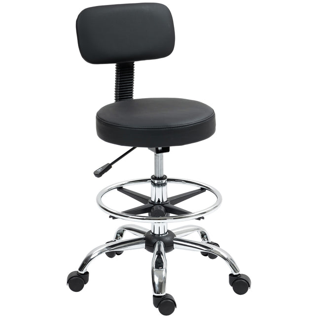 Ergonomická černá kancelářská židle s opěrným kruhem, nastavitelná otočná