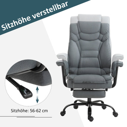 Ergonomická kancelářská židle, nastavitelná s opěrkou hlavy a podnožkou