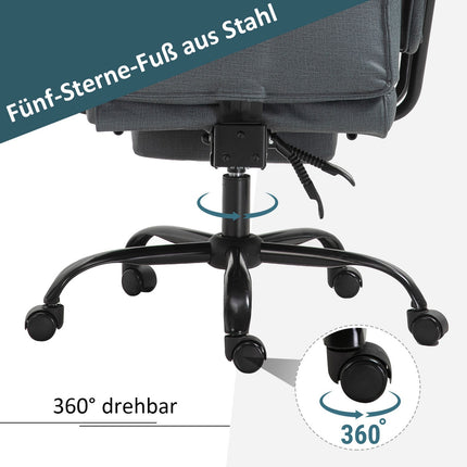Ergonomická kancelářská židle, nastavitelná s opěrkou hlavy a podnožkou