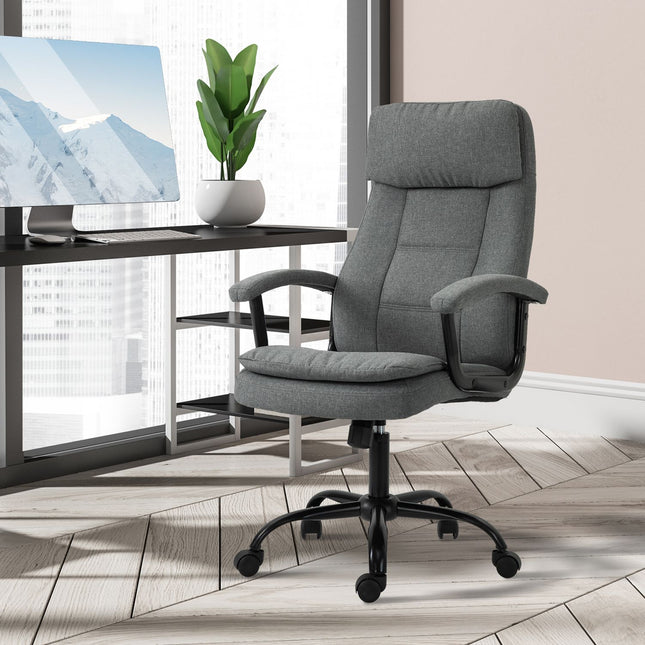 Ergonomická herní židle s bederní opěrkou, šedý len