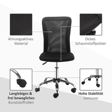 Ergonomická kancelářská židle, nastavitelná, prodyšná opěrka, černá