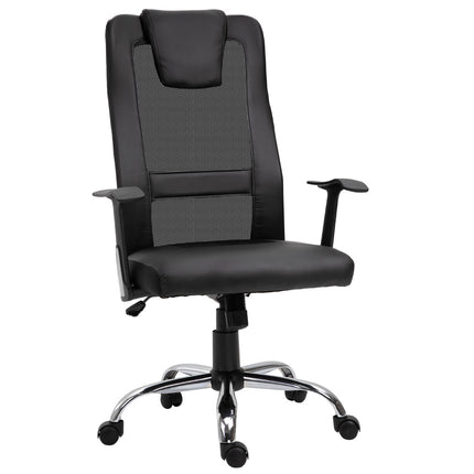 Ergonomická kancelářská židle z černé PU kůže, výškově nastavitelná