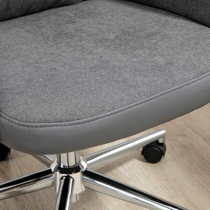 Ergonomická kancelářská židle, nastavitelná PU kůže, otáčení 360°, šedá