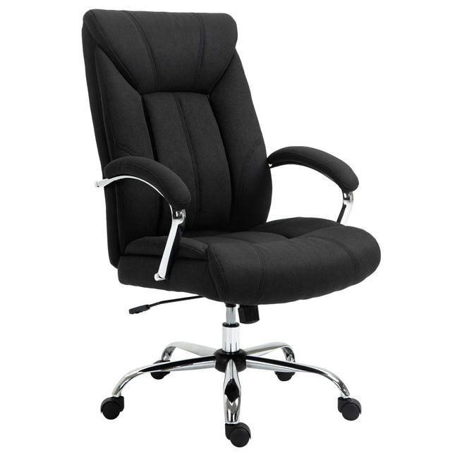 Ergonomická kancelářská židle s houpacím mechanismem, polstrované područky, černá