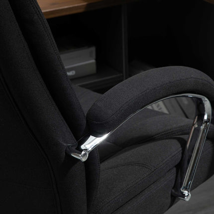 Ergonomická kancelářská židle s houpacím mechanismem, polstrované područky, černá