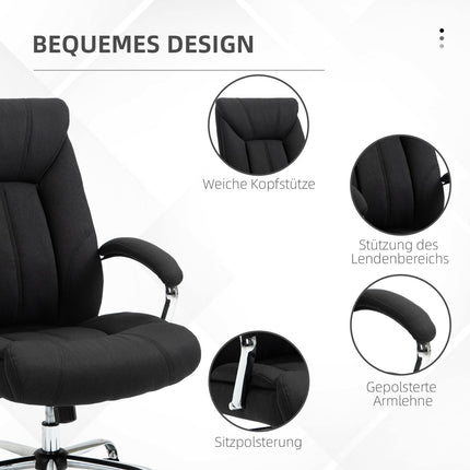 Ergonomická kancelářská židle s houpacím mechanismem, polstrované područky, černá