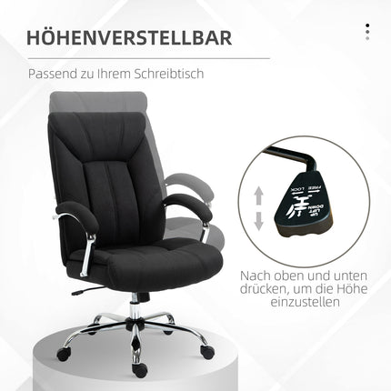 Ergonomická kancelářská židle s houpacím mechanismem, polstrované područky, černá