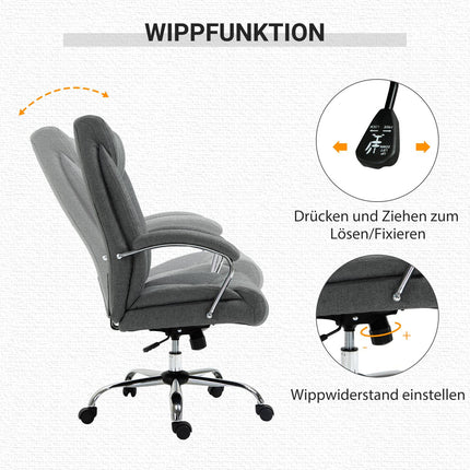 Ergonomická kancelářská židle, polstrované područky, šedá