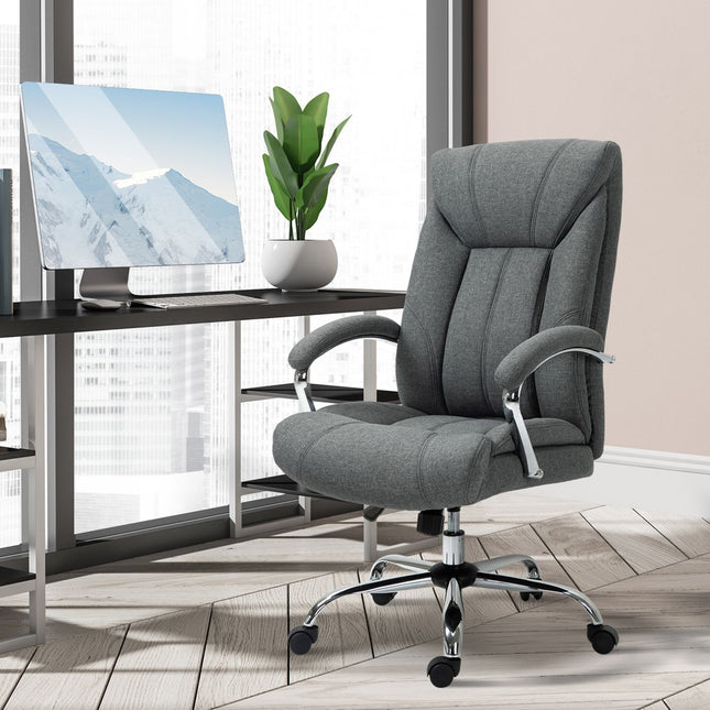 Ergonomická kancelářská židle, polstrované područky, šedá
