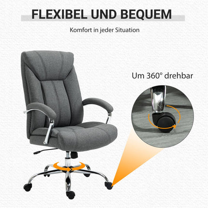 Ergonomická kancelářská židle, polstrované područky, šedá