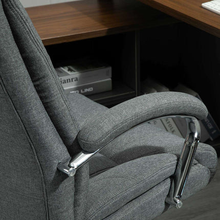 Ergonomická kancelářská židle, polstrované područky, šedá