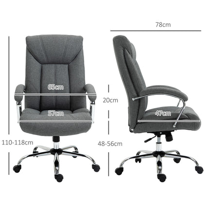 Ergonomická kancelářská židle, polstrované područky, šedá