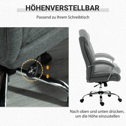Ergonomická kancelářská židle, polstrované područky, šedá