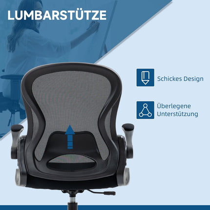 Ergonomická kancelářská židle s kolečky a bederní opěrkou, černá