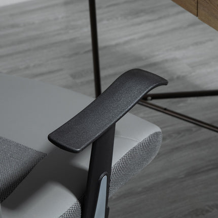 Ergonomická kancelářská židle ze šedé syntetické kůže, nastavitelná