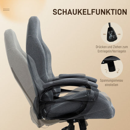 Ergonomická kancelářská židle s masáží, nastavitelná výška, šedá
