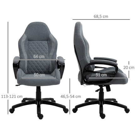 Ergonomická kancelářská židle s masáží, nastavitelná výška, šedá
