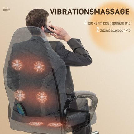 Ergonomická kancelářská židle s masáží, nastavitelná výška, šedá
