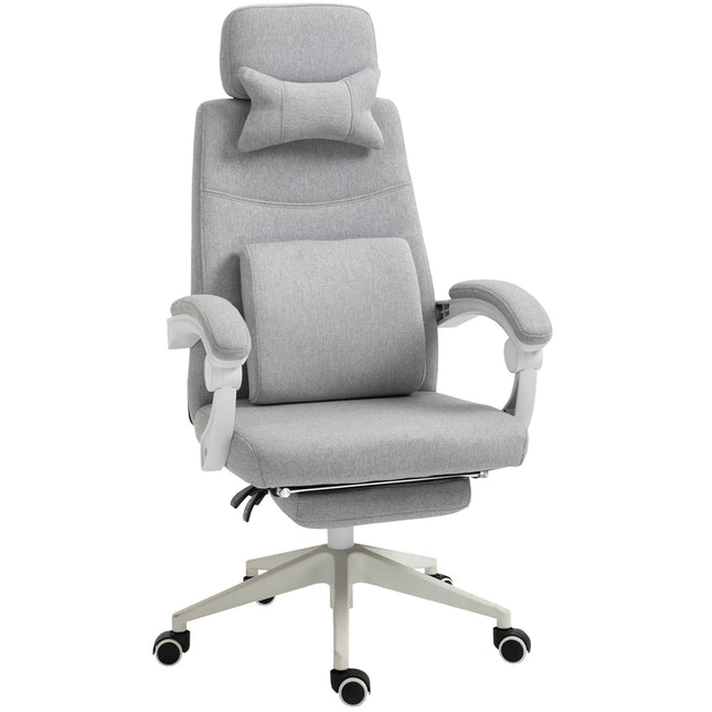 Bureaustoel, Gamingstoel, Stoel Met Wielen, Ergonomisch Ontwerp, Polyester, Schuim, Meerlaags Bord, Kunststof, 62 X 68 X 117-127 Cm