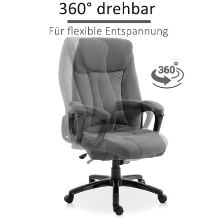 Ergonomická herní kancelářská židle, nastavitelná výška, masáž, šedá