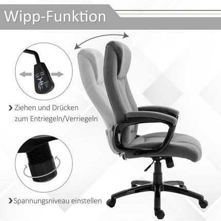 Ergonomická herní kancelářská židle, nastavitelná výška, masáž, šedá