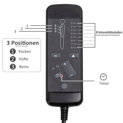 Ergonomická herní kancelářská židle, nastavitelná výška, masáž, šedá